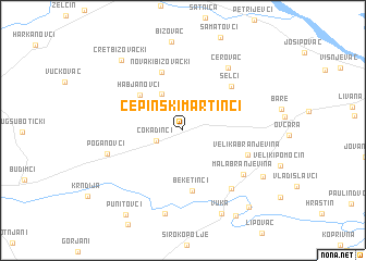 map of Čepinski Martinci