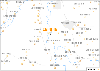 map of Čepure