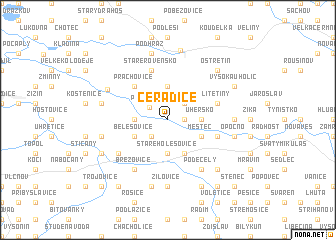 map of Čeradice