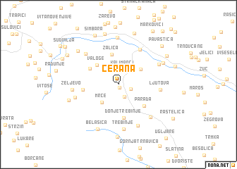 map of Ćerana