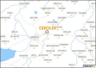 map of Çerçiler
