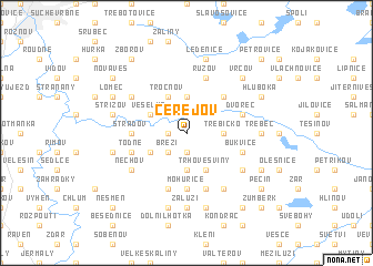 map of Čeřejov