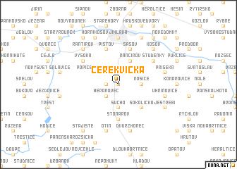 map of Cerekvička