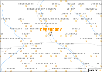 map of Čerenčany