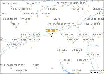 map of Céret