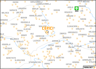 map of Ćerići