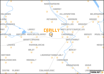 map of Cérilly