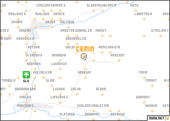 map of Čerín