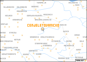 map of Cerje Letovaničko