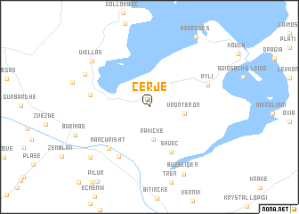 map of Cerjë