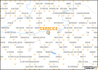 map of Černčice