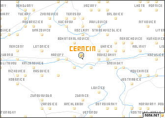 map of Černčín