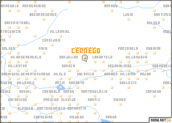 map of Cernego