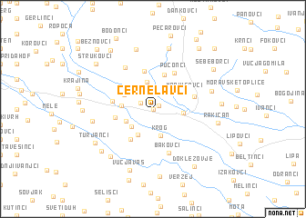 map of Černelavci