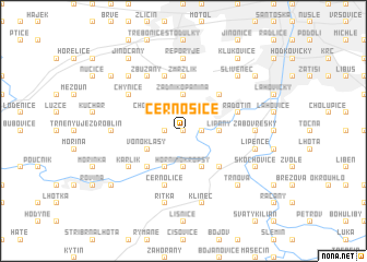 map of Černošice