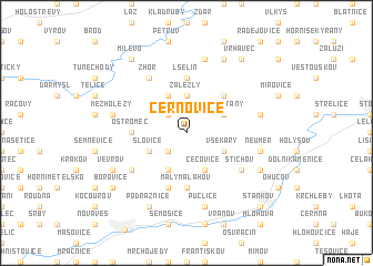 map of Černovice