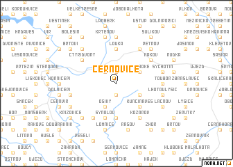 map of Černovice