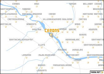 map of Cérons