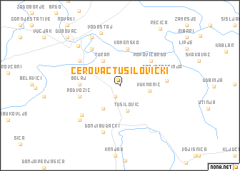 map of Cerovac Tušilovićki