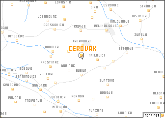 map of Cerovak
