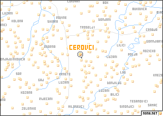 map of Cerovci