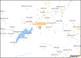 map of Cerovo