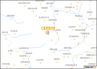 map of Cerovo