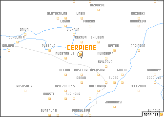 map of Cērpiene