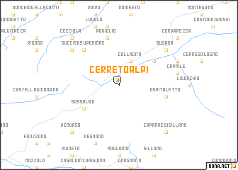 map of Cerreto Alpi