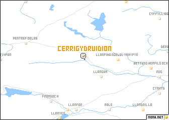 map of Cerrig-y-Druidion