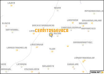 map of Cerritos de Vaca