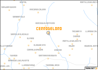 map of Cerro del Oro