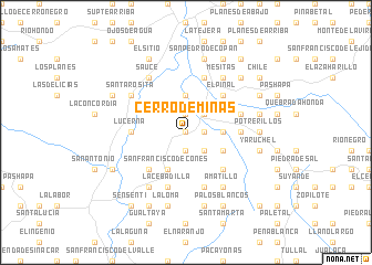 map of Cerro de Minas