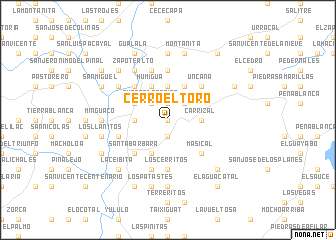 map of Cerro el Toro