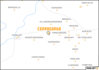 map of Cerro Gordo