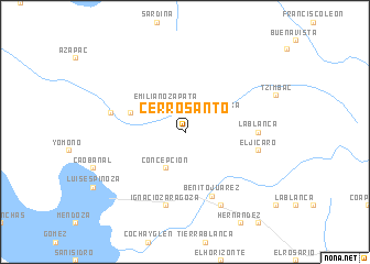 map of Cerro Santo