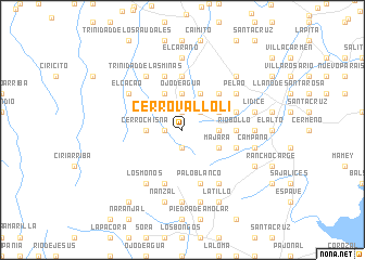 map of Cerro Valloli