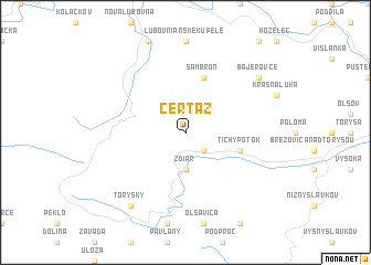 map of Čerťaž