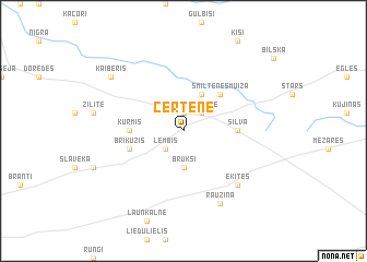 map of Cērtene