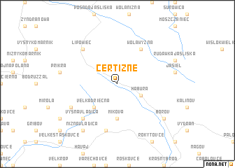 map of Čertižné