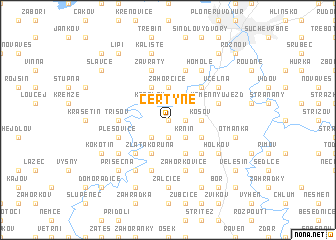 map of Čertyně