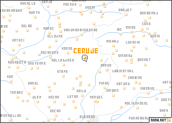 map of Cërujë