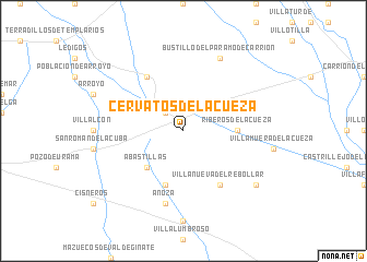 map of Cervatos de la Cueza