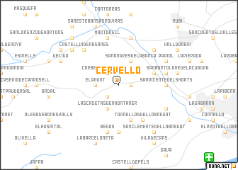 map of Cervelló