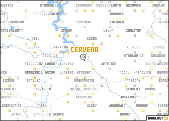 map of Červená