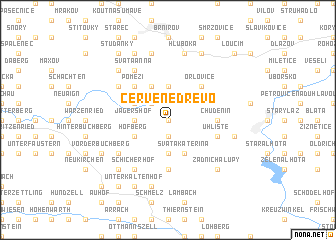 map of Červené Dřevo