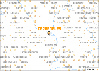map of Červeněves