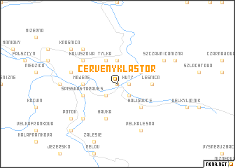 map of Červený Kláštor