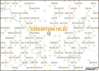 map of Červený Kostelec