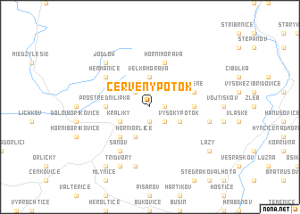 map of Červený Potok